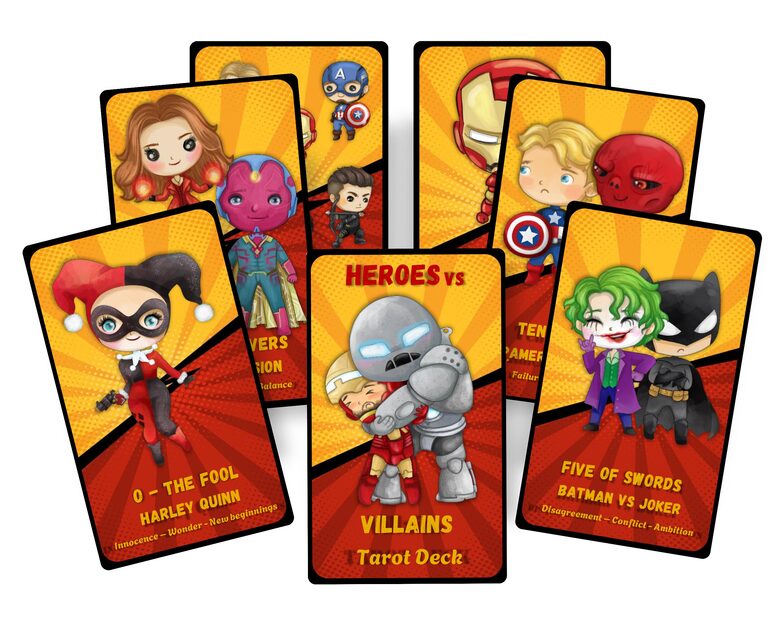 Heroes vs Villains tarot deck