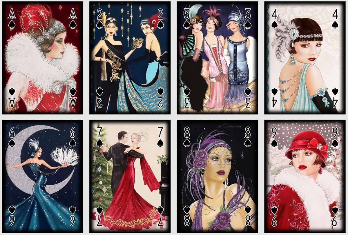 Art Deco Lady Playing cards